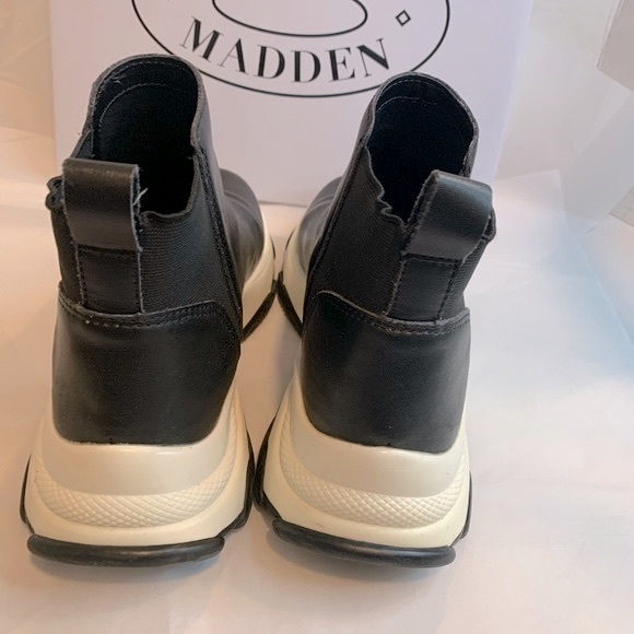 Steve Madden Black Vegan Leather MEDIA Sz 9 Women’s - Picture 10 of 13